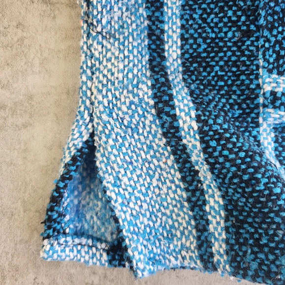 Art-Maz Baja Hoodie Unisex Small Blue Stripes Drug Rug Mexican Poncho Hippie - Picture 4 of 9